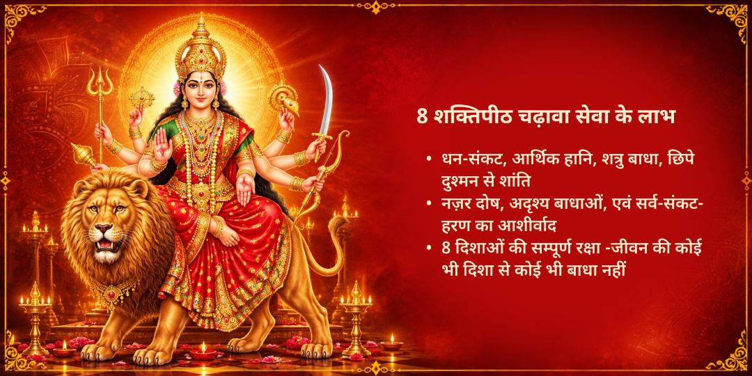 महानवरात्रि दुर्गाष्टमी 8 दिशा रक्षा 8 शक्तिपीठ कुमकुम-चुनरी महार्पण