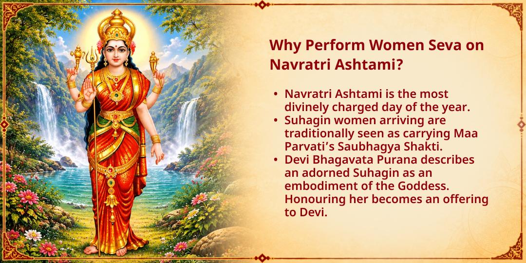 Navratri Ashtami Shringar Items & Saree Distribution Seva to Women 