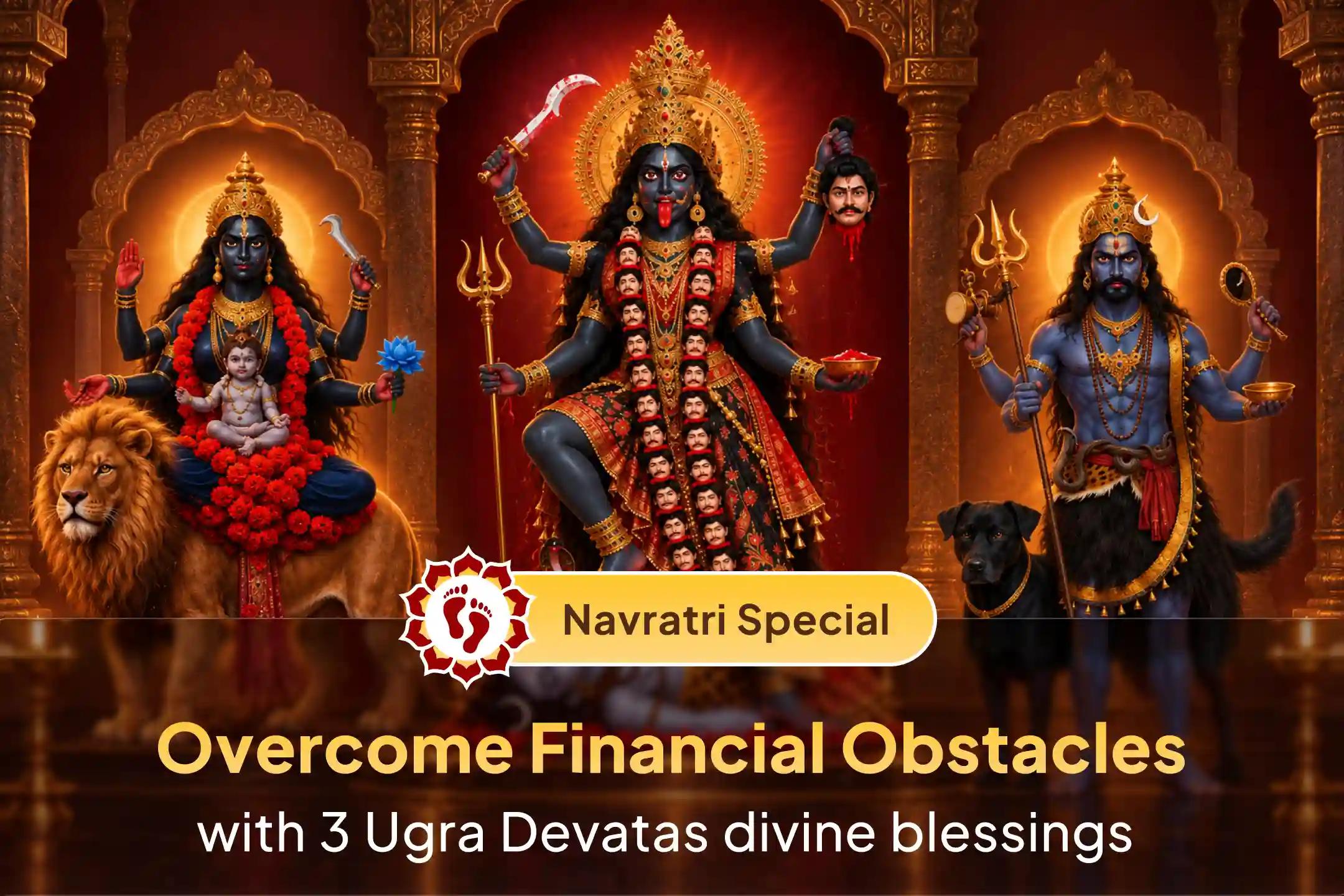 🕉️ On Navratri Saptami, seek blessings of MahaKali, Kala Bhairav, and Tara Devi for protection, obstacle removal, and attracting wealth 🙏