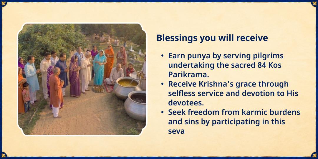 Sharad Purnima 84 Kos Braj Parikrama Bhakt Vatsalya Anna & Sharbat Seva 