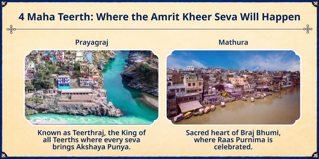 Sharad Purnima 4 Maha Teerth Amrit Kheer Distribution Seva to Needy 