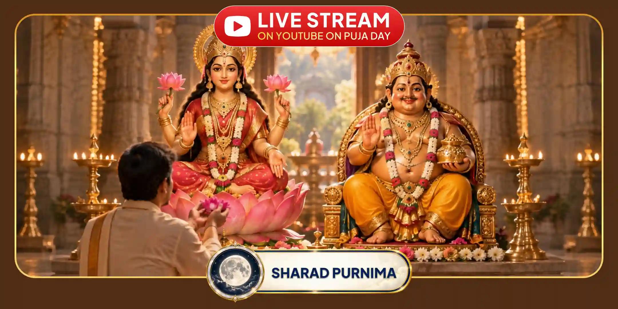 1,25,000 Kuber Mantra Jaap, 1,25,000 Lakshmi Mantra Jaap, 108 Kamal Phul Arpan Kojagari Purnima Mahapuja