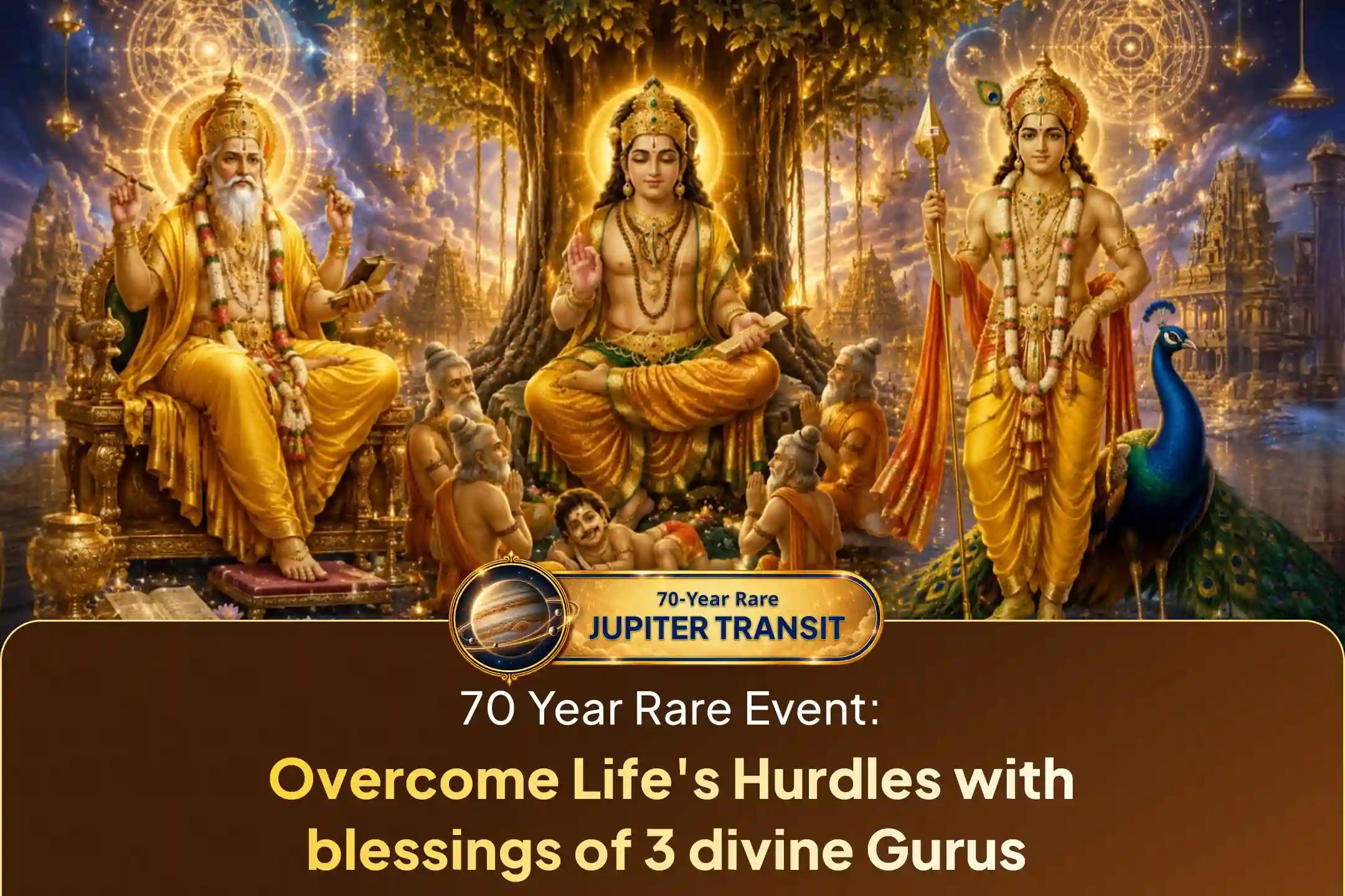 🕉️ On the rare occasion of Jupiter transiting into Leo after 70 years, seek divine blessings of Sri Dakshinamurthy & Subramanya Swamy for a successful life 🙏