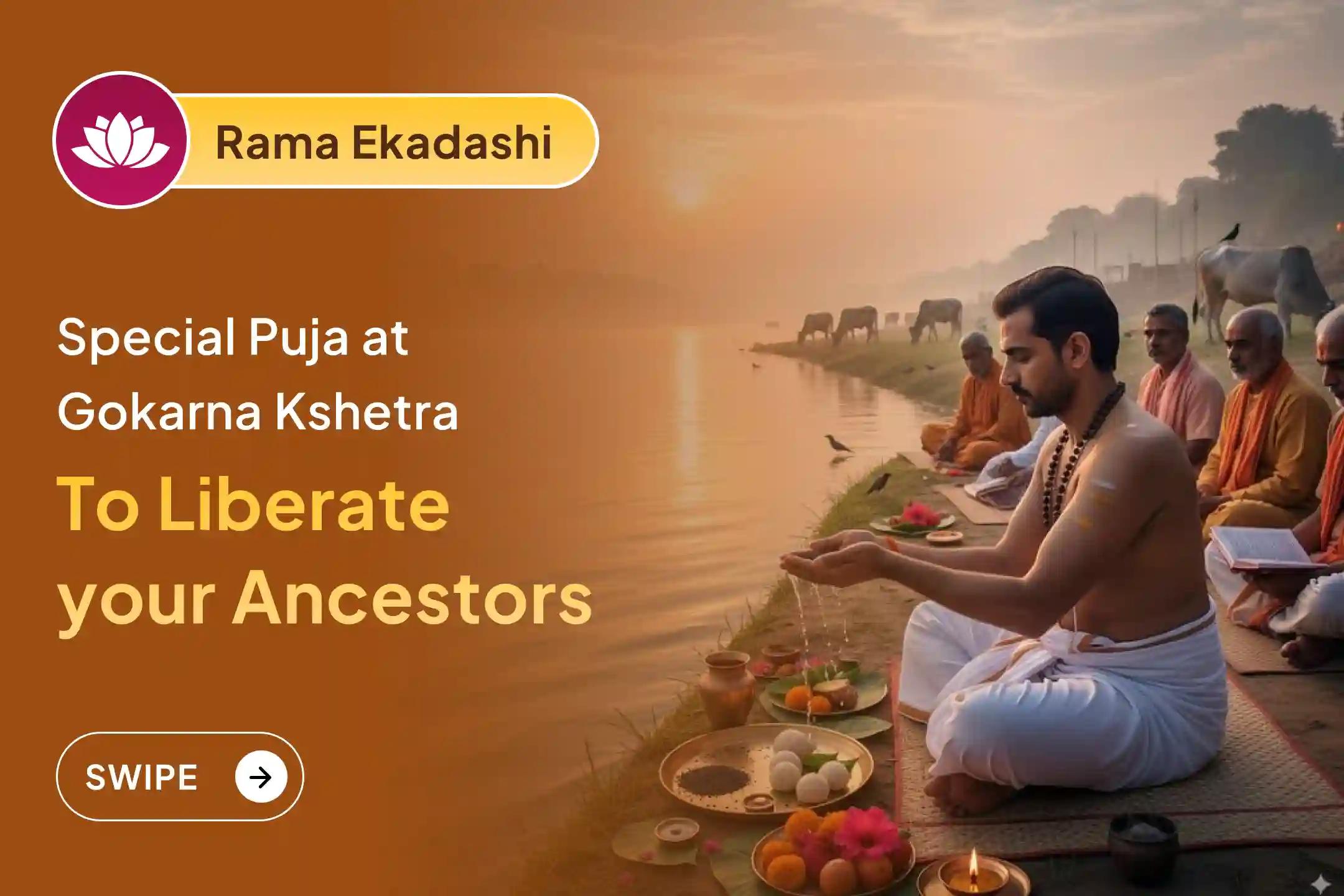 Participate in the Ekadashi Dakshin Kashi Gokarna Koti Teerth Special Narayan Bali Puja, Tripindi Shradh Pitru Dosha Shanti Puja, and Tila Tarpanam to Seek Relief from Ancestral Curses and Bring Peace to Departed Souls