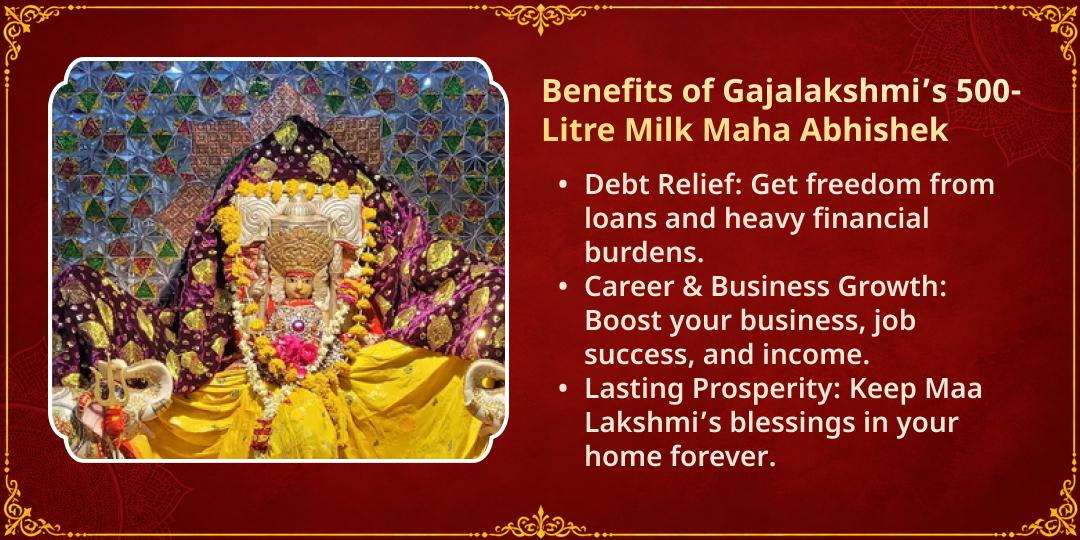 Dhanteras Special Grand 500L Milk Abhishek at Gajalakshmi Temple