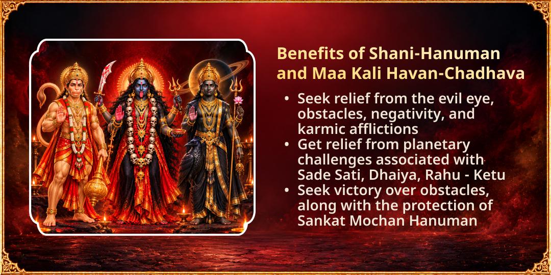 Saturday Kali Chaudas Havan Ahuti & Chadhava for Destruction of Negativity, Balancing of Karma, and Planetary Protection