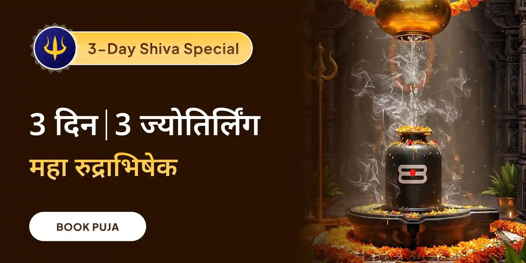 3 ज्योतिर्लिंगों में 51,000 महामृत्युंजय जाप और 108 बेल पत्र रुद्राभिषेक 3 ज्योतिर्लिंगों में 51,000 महामृत्युंजय जाप और 108 बेल पत्र रुद्राभिषेक
