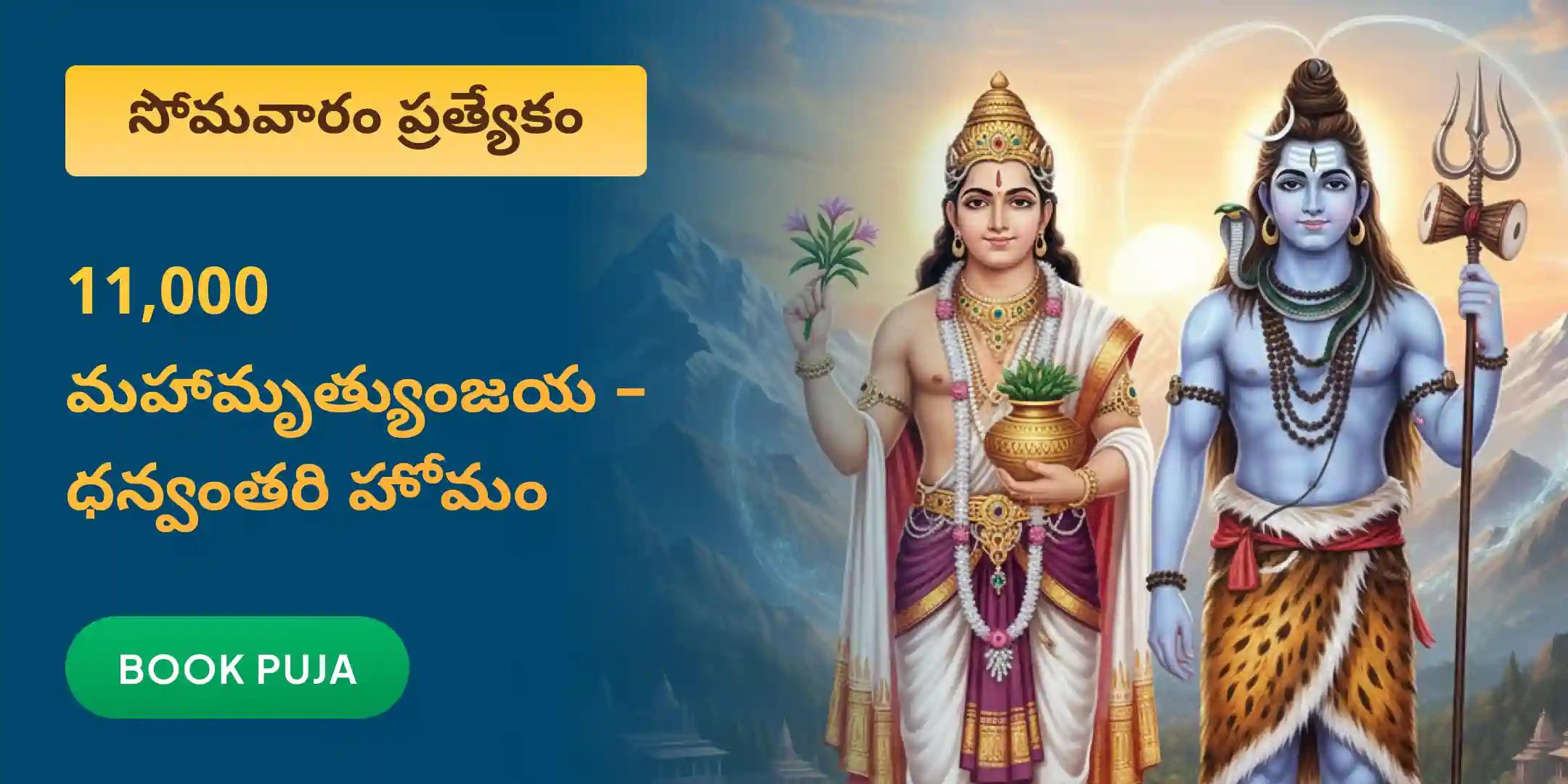 మంచి ఆరోగ్యం కోసం ధన్వంతరి హోమం మరియు 11,000 మహామృత్యుంజయ జపాలు మంచి ఆరోగ్యం కోసం ధన్వంతరి హోమం మరియు 11,000 మహామృత్యుంజయ జపాలు