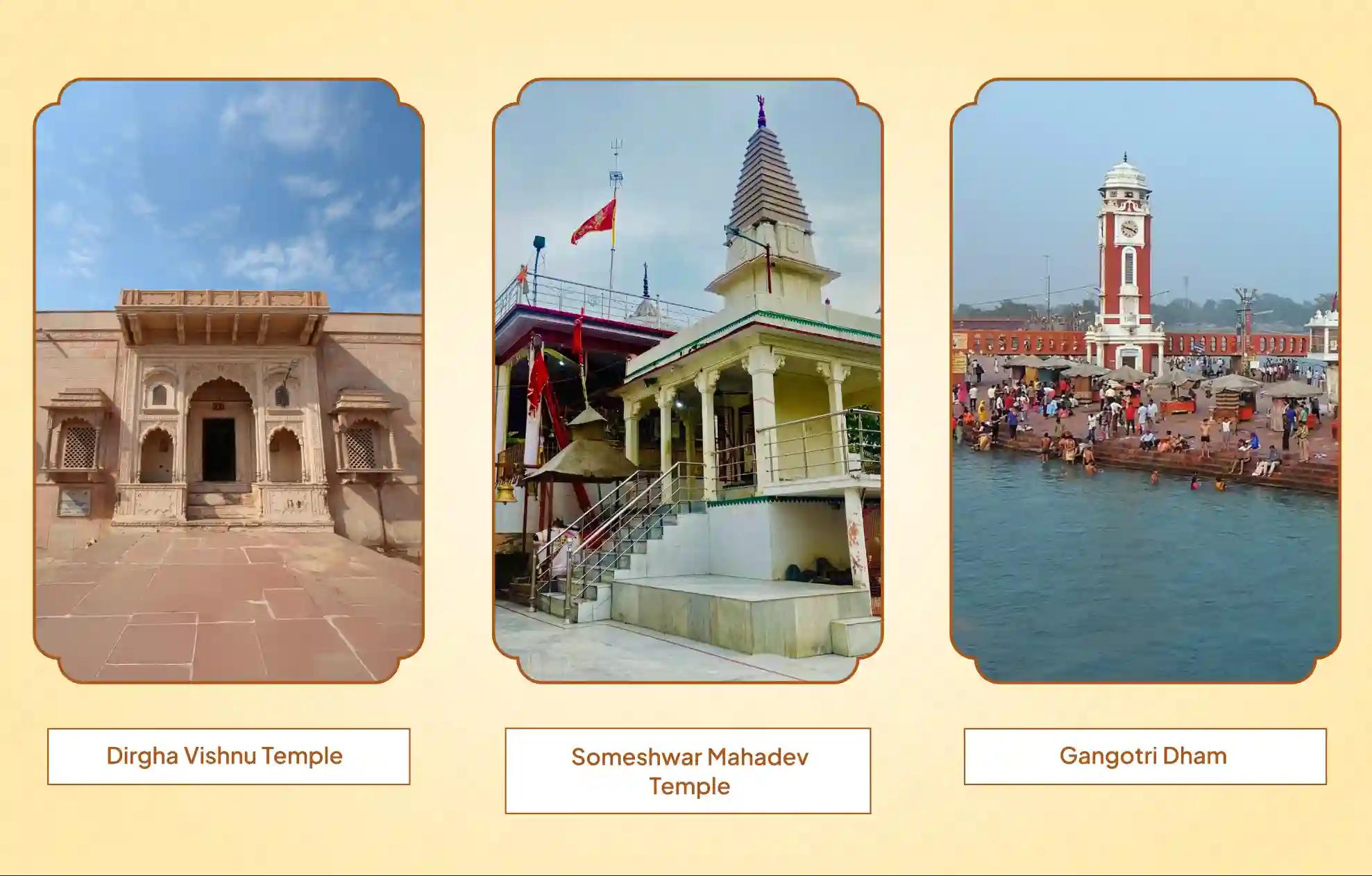 Someshwar Mahadev Temple, Dirgh Vishnu Temple, and Gangotri Dham,Prayagraj, Mathura, Gangotri Someshwar Mahadev Temple, Dirgh Vishnu Temple, and Gangotri Dham,Prayagraj, Mathura, Gangotri