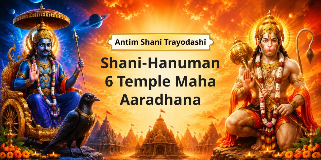 2026 Antim Shani Trayodashi – Offer in the Name of Your Family at 3 Awakened Hanuman Temples and 3 Shani Temples together – Attain Complete Relief from Saturn (Shani) Afflictions 2026 Antim Shani Trayodashi – Offer in the Name of Your Family at 3 Awakened Hanuman Temples and 3 Shani Temples together – Attain Complete Relief from Saturn (Shani) Afflictions