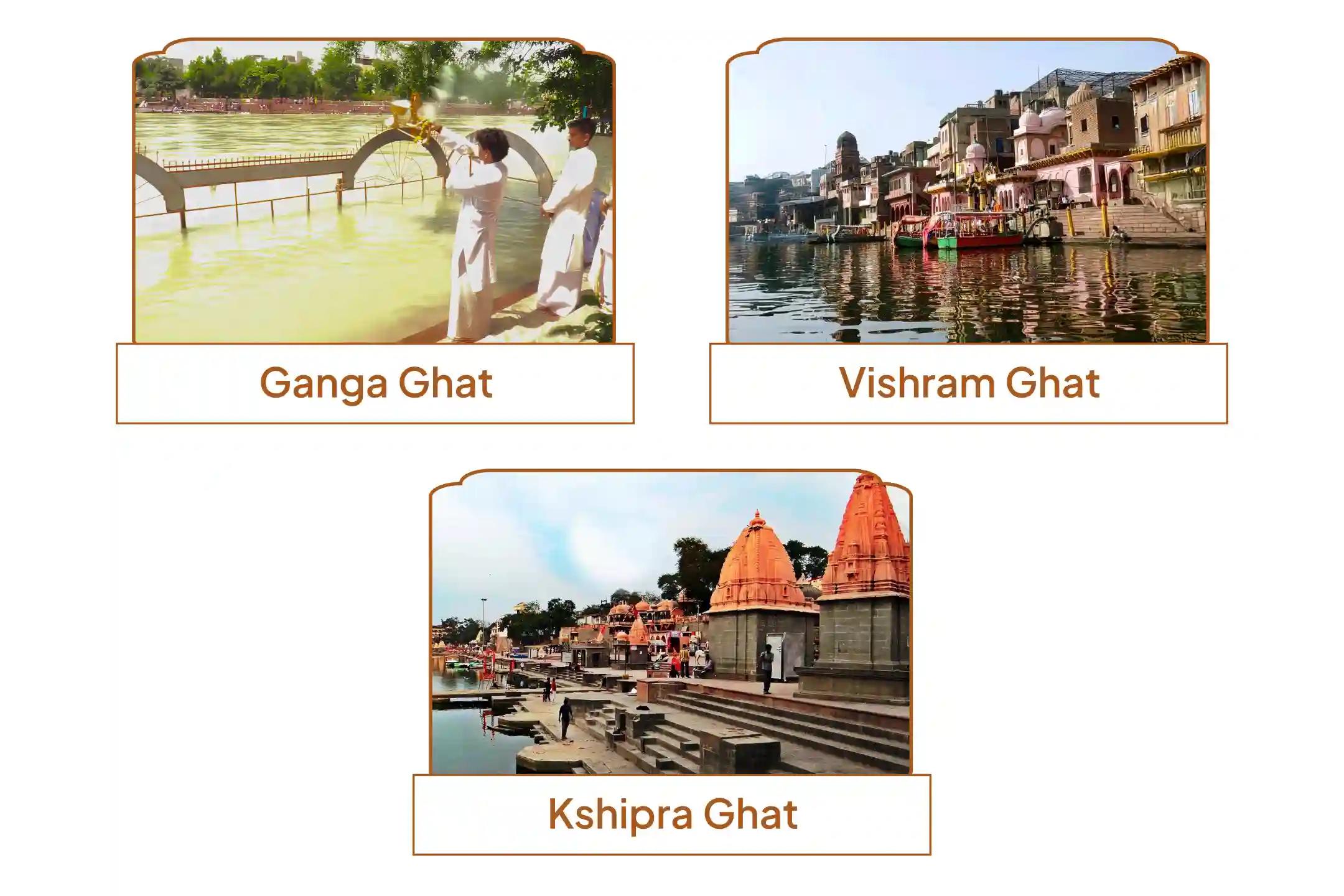 गंगा घाट, विश्राम घाट, क्षिप्रा घाट, हरिद्वार, मथुरा, उज्जैन गंगा घाट, विश्राम घाट, क्षिप्रा घाट, हरिद्वार, मथुरा, उज्जैन