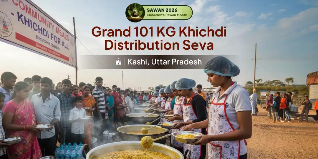 Grand 101 KG Khichdi Distribution Seva in Kashi Grand 101 KG Khichdi Distribution Seva in Kashi
