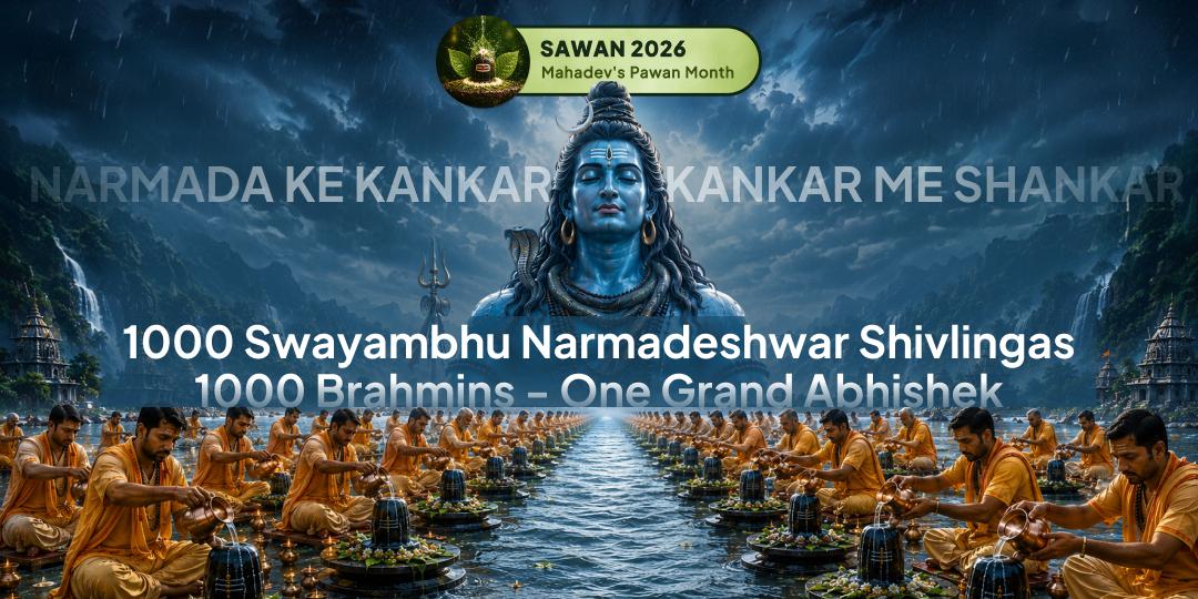 Sri Mandir’s Biggest Abhishek on 1000 Swayambhu Narmadeshwar Shivlingas by 1000 Brahmins Simultaneously. Sri Mandir’s Biggest Abhishek on 1000 Swayambhu Narmadeshwar Shivlingas by 1000 Brahmins Simultaneously.