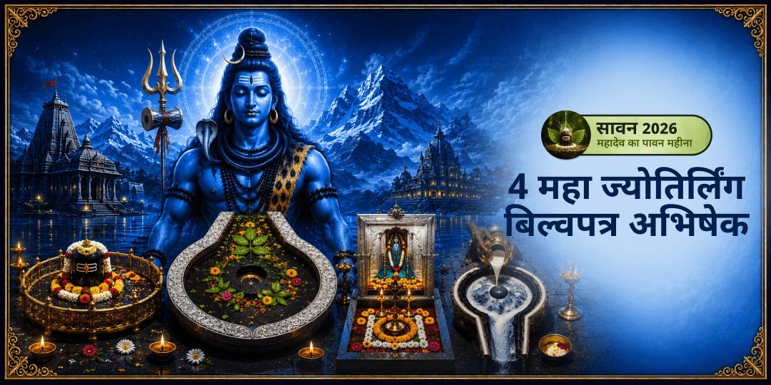 सावन शिवरात्रि पर सबसे बड़ा शिव अनुष्ठान! एक साथ 4 ज्योतिर्लिंगों ओंकारेश्वर, त्र्यंबकेश्वर, घृष्णेश्वर एवं वैद्यनाथ में आपके नाम संकल्प से जलाभिषेक! सावन शिवरात्रि पर सबसे बड़ा शिव अनुष्ठान! एक साथ 4 ज्योतिर्लिंगों ओंकारेश्वर, त्र्यंबकेश्वर, घृष्णेश्वर एवं वैद्यनाथ में आपके नाम संकल्प से जलाभिषेक!