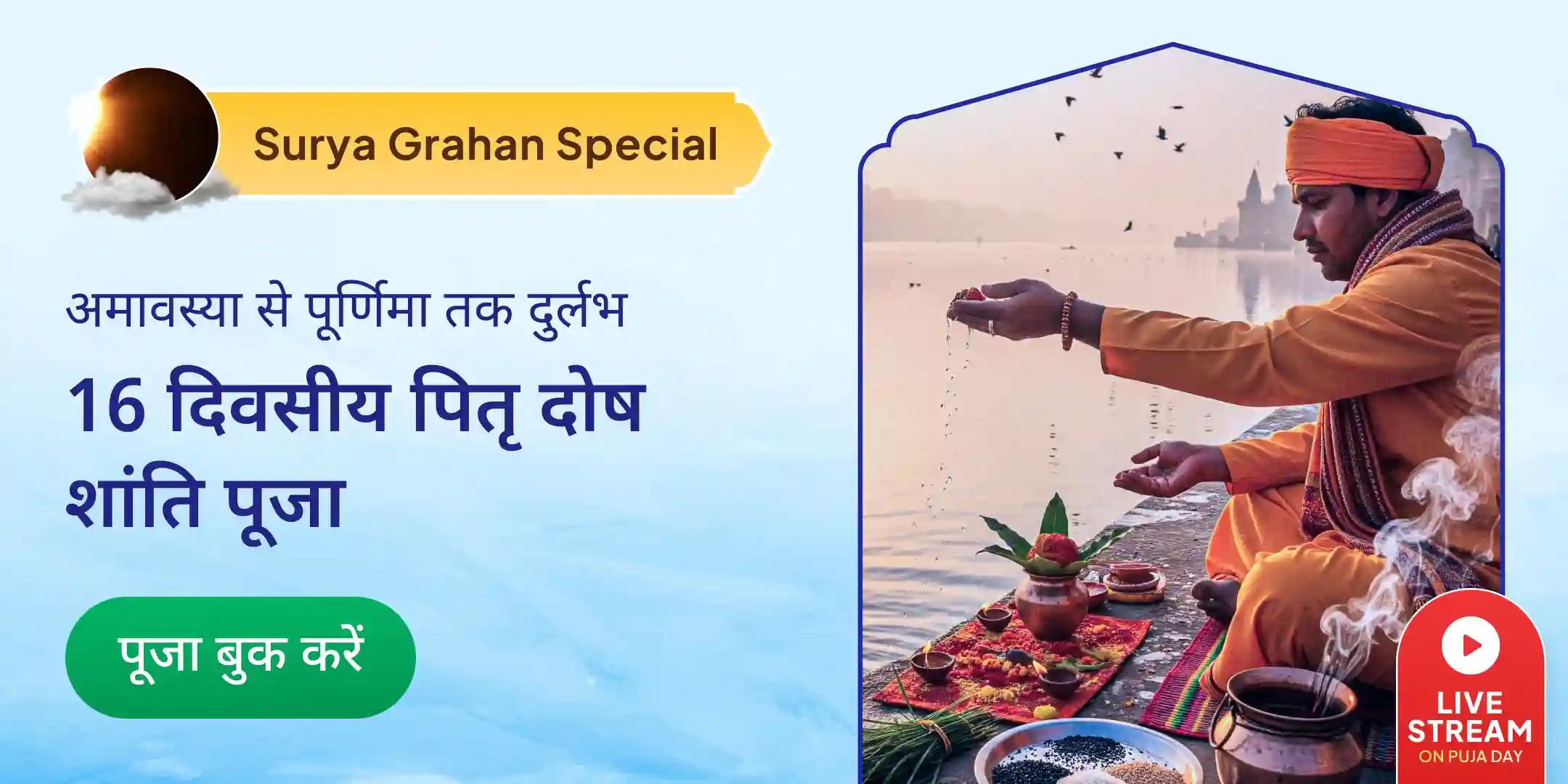 ग्रहण पक्ष 17 दिवसीय पितृ दोष शांति पूजा एवं काशी गंगा आरती ग्रहण पक्ष 17 दिवसीय पितृ दोष शांति पूजा एवं काशी गंगा आरती