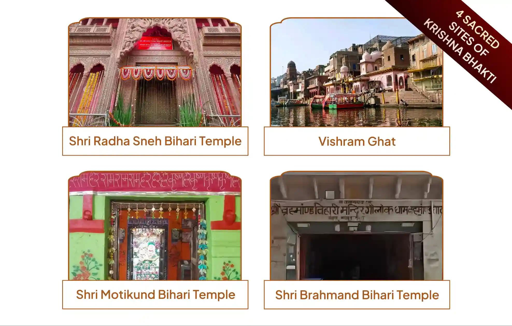 Shri Radha Sneh Bihari Temple, Vishram Ghat, Shri Motikund Bihari Temple, Shri Brahmand Bihari Temple,Vrindavan, Mathura, Nandgaon, Gokul, Uttar Pradesh Shri Radha Sneh Bihari Temple, Vishram Ghat, Shri Motikund Bihari Temple, Shri Brahmand Bihari Temple,Vrindavan, Mathura, Nandgaon, Gokul, Uttar Pradesh