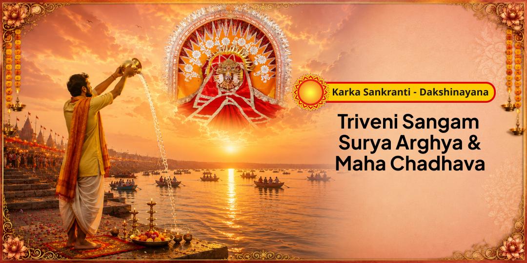 Once a Year! On Karka Sankranti - the First Day of Dakshinayana - Surya Arghya & Maha Chadhava at Shri Galtaji Surya Dev Temple, Jaipur & Triveni Sangam Tirth, Prayagraj - For Surya Dosha, Pitru Dosha & Health Obstacles. Join Now! Once a Year! On Karka Sankranti - the First Day of Dakshinayana - Surya Arghya & Maha Chadhava at Shri Galtaji Surya Dev Temple, Jaipur & Triveni Sangam Tirth, Prayagraj - For Surya Dosha, Pitru Dosha & Health Obstacles. Join Now!